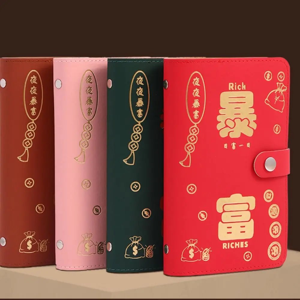 Save Money 100 Envelopes Money Saving Challeng PU Get Rich Overnight Mini Binder Savings Challenge Large Capacity Waterproof
