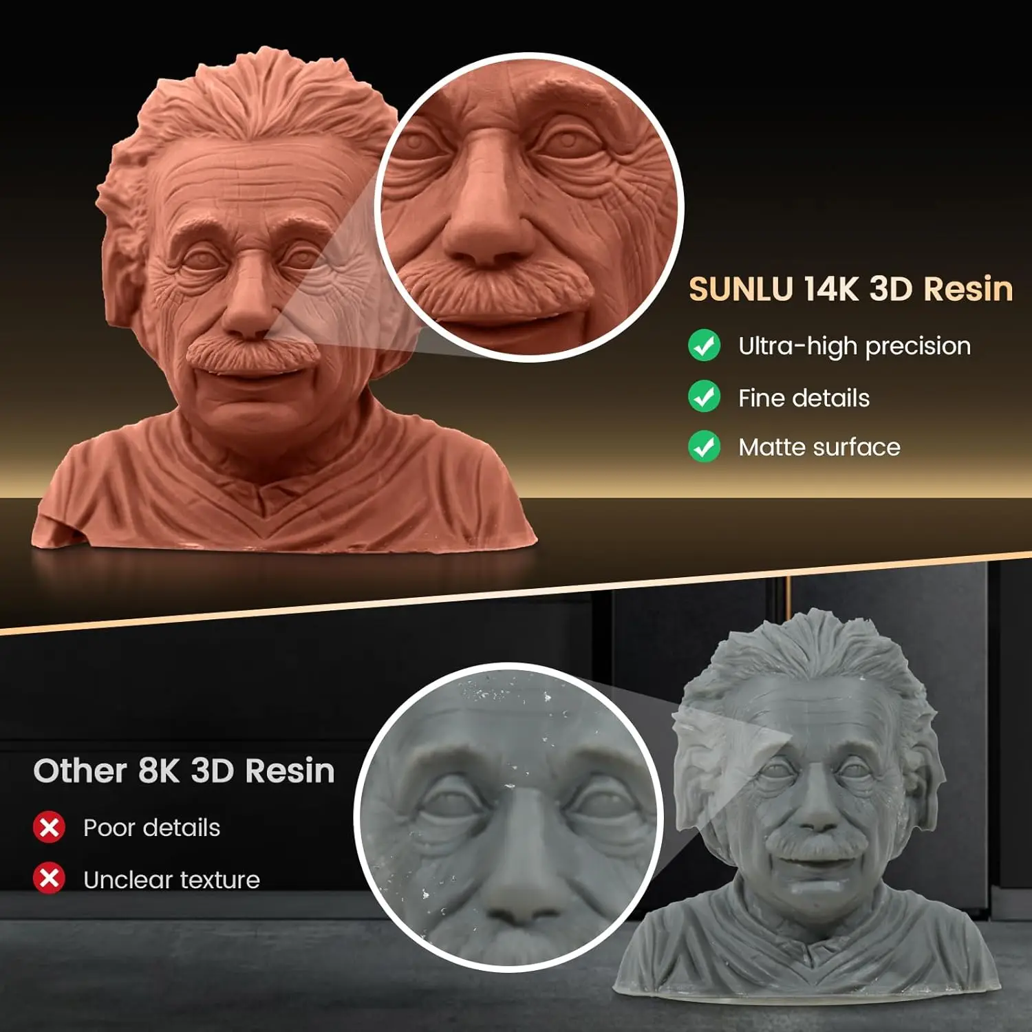 SUNLU 14K Resina standard 405nm Resina UV 2KG 1KG/Bottiglia per stampante LCD 3D Stampa materiale Facile da stampare Buona precisione Spedizione veloce