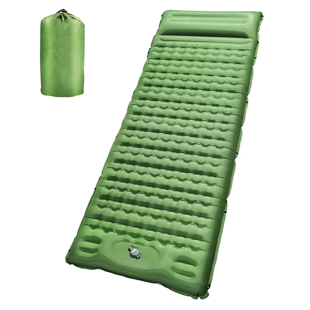 Double Sleeping Pad Camping Self Inflating Camping Pad with Pillow Outdoor Sleeping Mat Camping Mattress for Backpacking Hiking