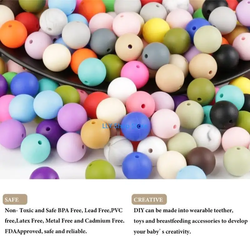 

T8UD Pacifier Chain DIY Silicone Beads DIY Teether Accessories Newborn Teething Bead