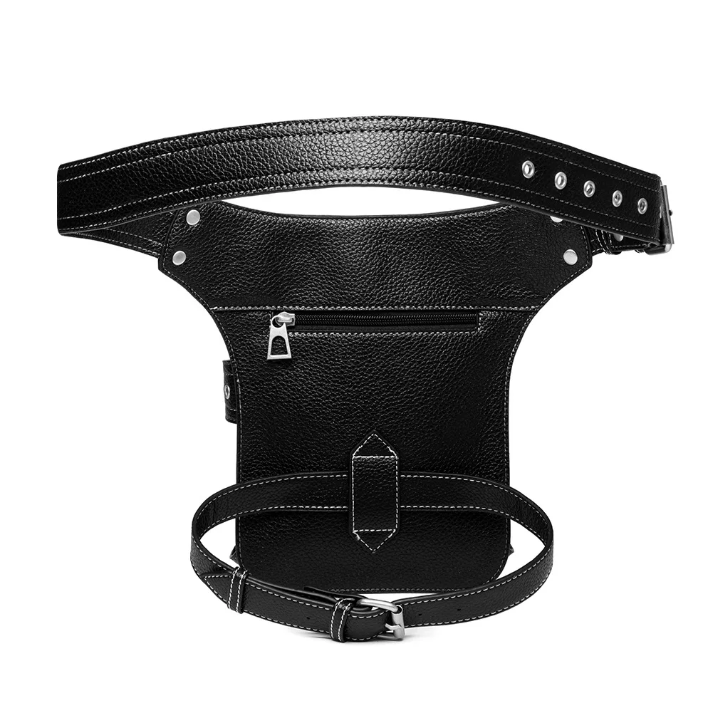 New Tactical Leg Bag Motorcycle Riding Men\'s Purse Pu Leather Motorcycle Leggings Outdoor Bag Waist Bag Fanny Pack Belt Bag