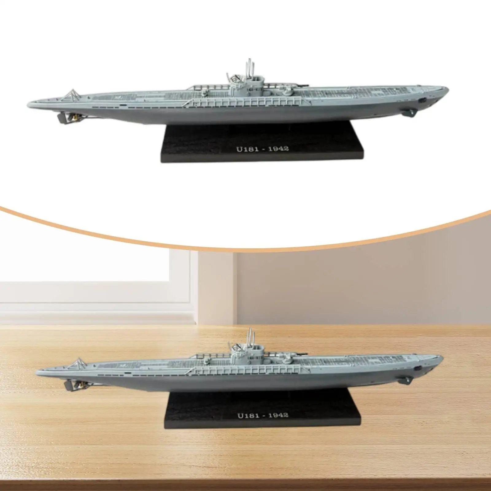 1/350 Submarine Cruiser Model Simulation Ship Model Collectible with Display Base Ornament for Living Room Bedroom TV Cabinet