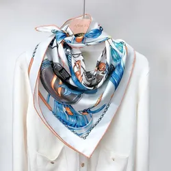 Horses Print 100% Twill Silk Scarf Wraps Shawl 35
