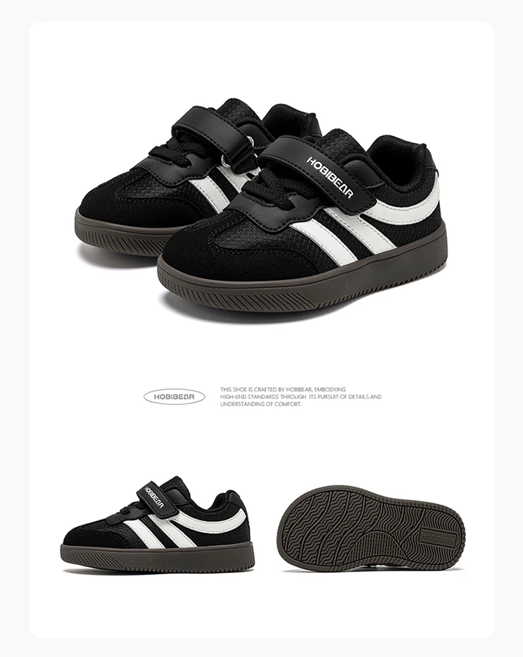 HOBIBEAR Schuhe mit breiter Zehenpartie für kleine Kinder, leichte Turnschuhe mit Klettverschluss, Kunstleder-Mesh-Wanderschuhe für Kleinkinder – Detail 22