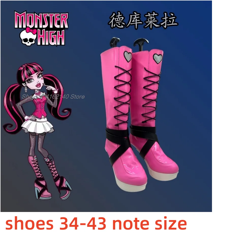 Monster High: Draculaura, disfraz de Cosplay, peluca, zapatos, traje rosa, Vampiree, Anime, Cosplay femenino, traje de disfraces de Halloween