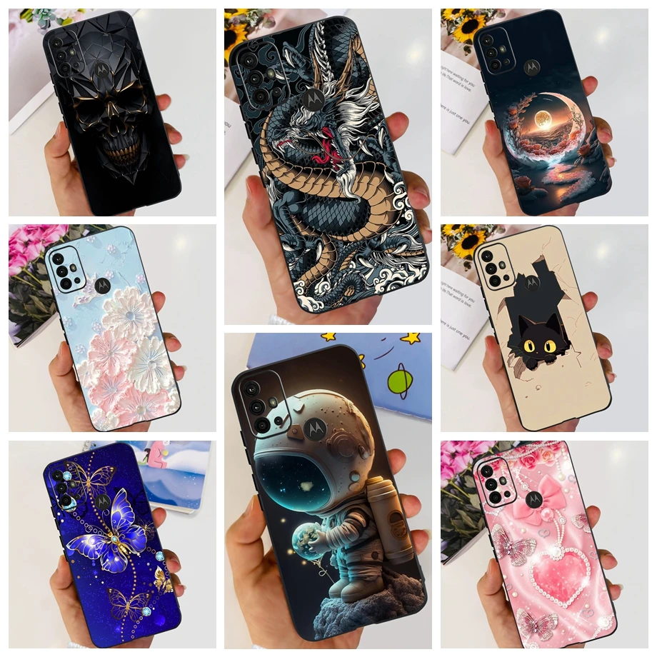 Para Motorola Moto G20 Funda Moto G30 G10 Power Coque Funda Linda Funda de teléfono de silicona suave de lujo con dibujos animados contraportada Capas MotoG20