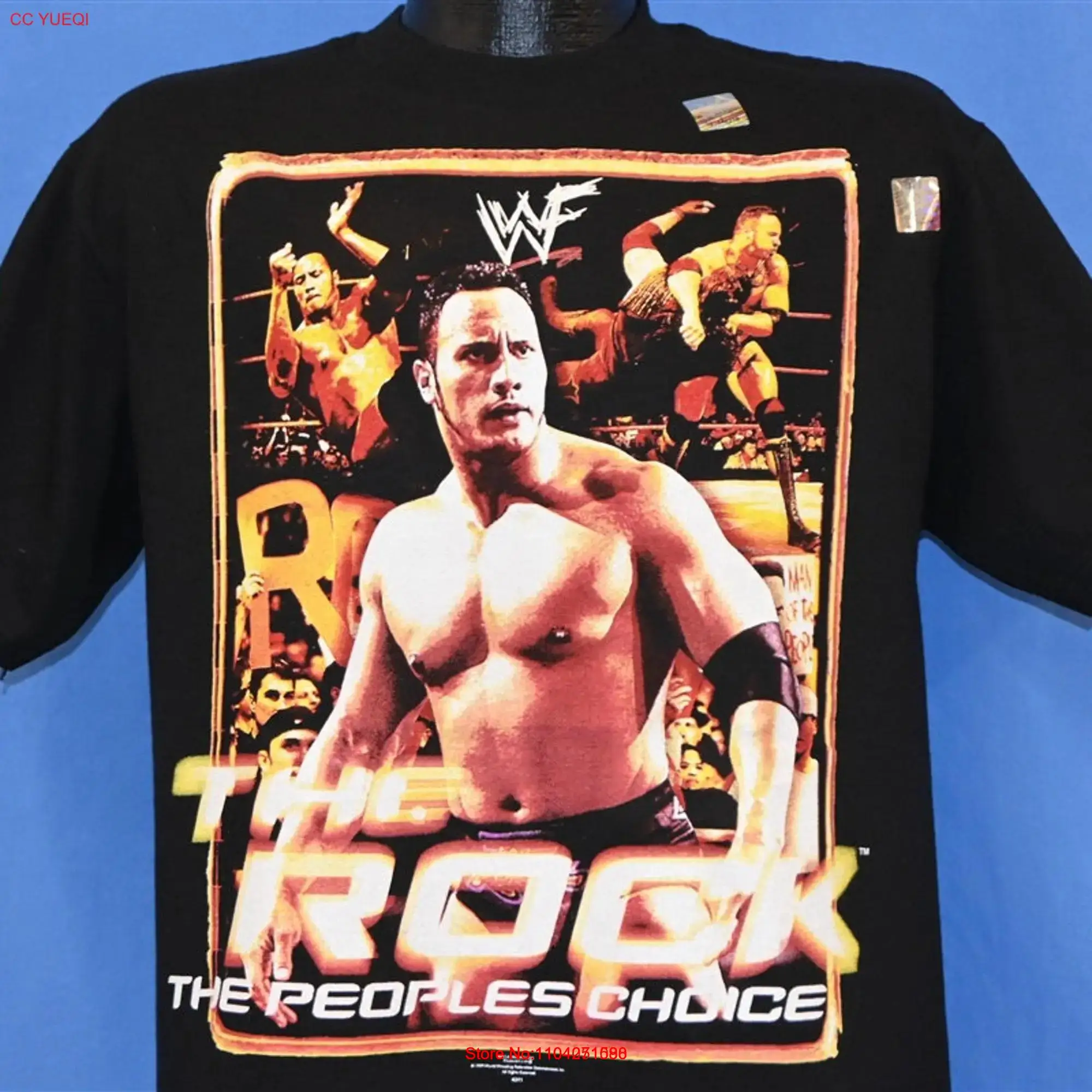 90s WWF Dwayne The Rock Johnson Peoples Choice Glow in Dark Deadstock t shirt Medium long or short sleeves