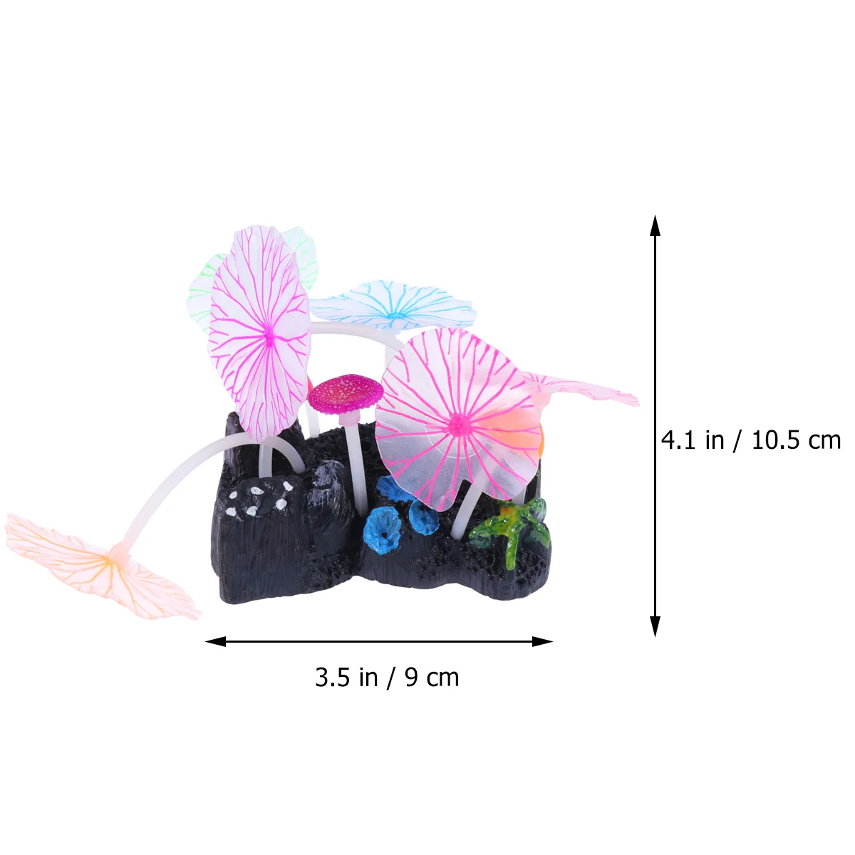 Unique Aquarium Ornament Plants Silicone Lotus Leaf Fish Tank Simulation Luminous Aquatic Plants Decoration for Home