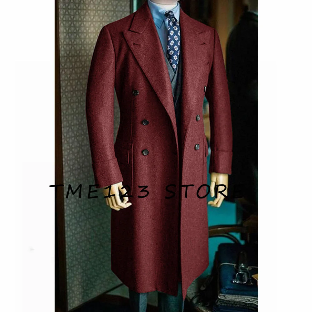 New 2024 Men\'s Woolen Long Coat Business Casual Jacket Clothes Man Jackets Men\'s Coats Winter Mens Clothing Male Autumn Elegant