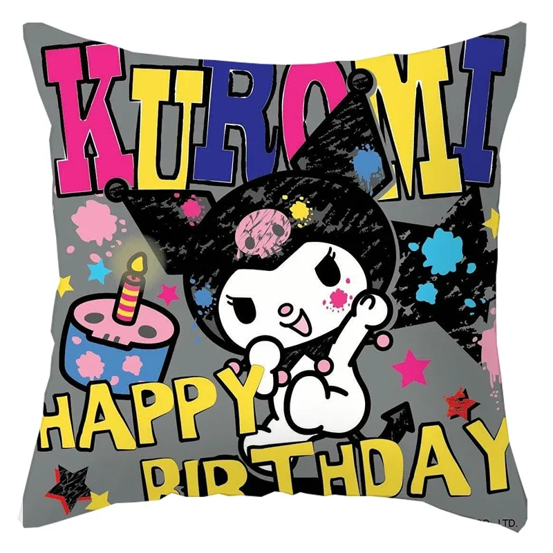 Sanrio Hallo Kitty Kissen bezug Anime Cartoon Kawaii Melodie Kuromi 40x40cm Büro Sofa Kissen bezug Wohnkultur Spielzeug Geschenke