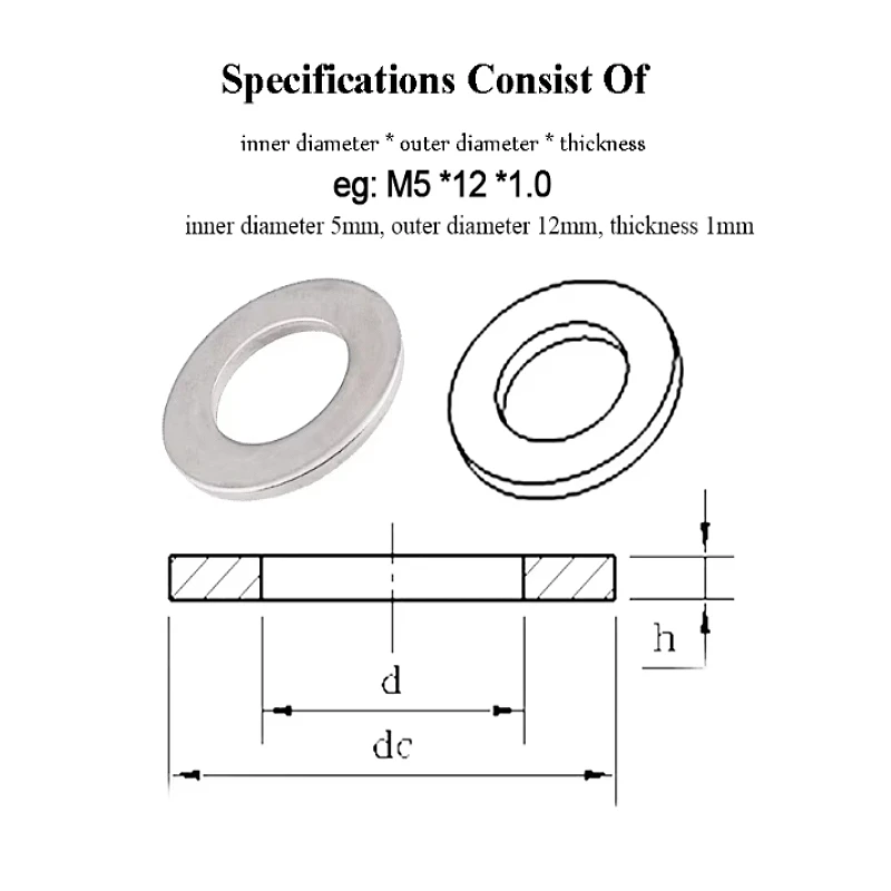 20Pcs/Lot M3 M4 M5 M6 M8 6061 Aluminum Alloy Flat Washers Flat Ring Gasket Thickened And Enlarged Gaskets Thickness 0.25mm~3mm
