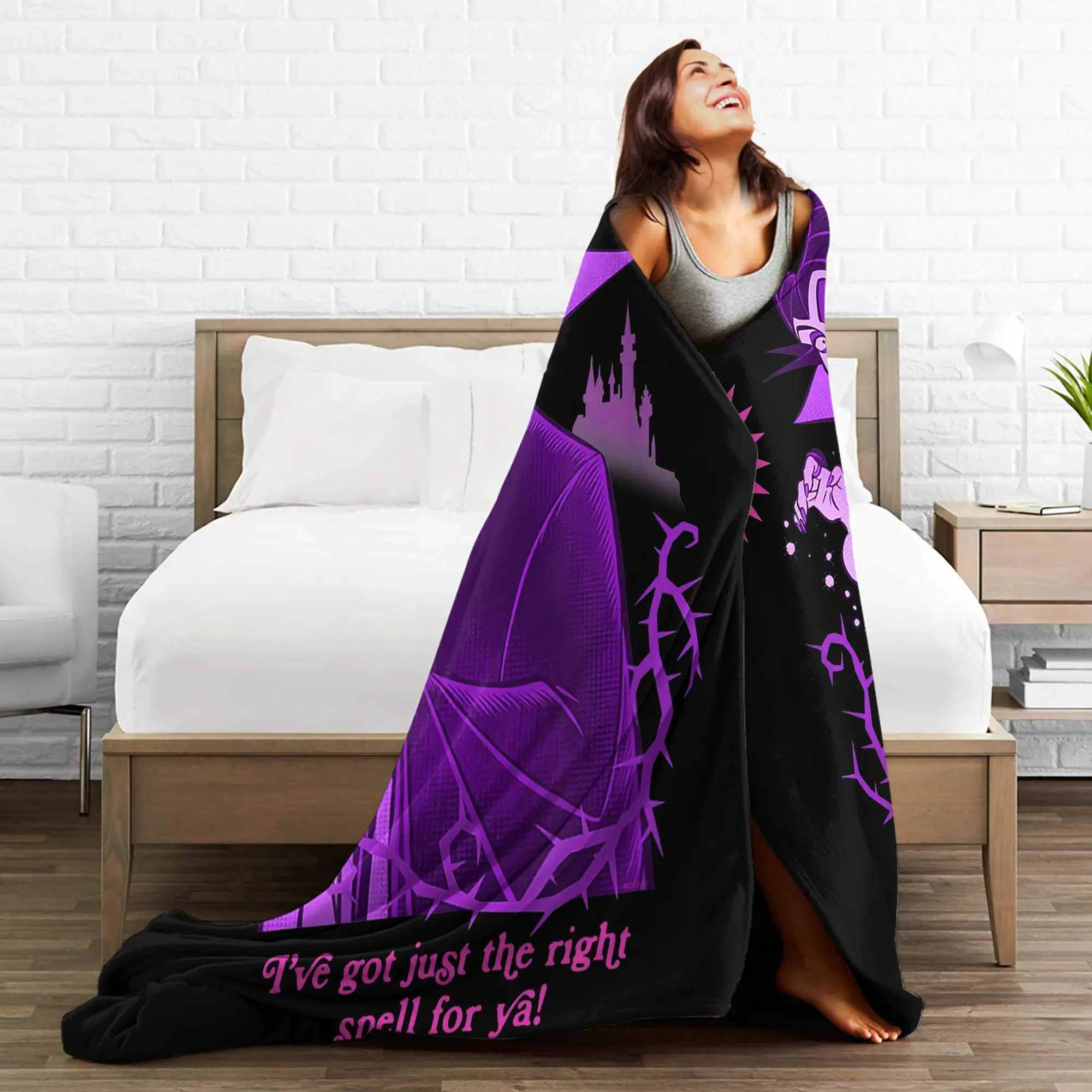 Villains for Hire Maleficent Need Some Sleep Blankets  Wool Funny Warm Throw Blankets for Bedspread Winter Office