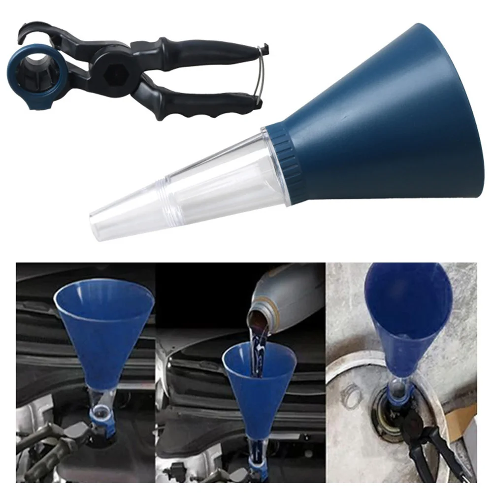 Auto Maintenance Diesel Funnel Engine Oil Funnel Motorcycle Oil Change Tool Overflow Prevention Adjustable Connector Design
