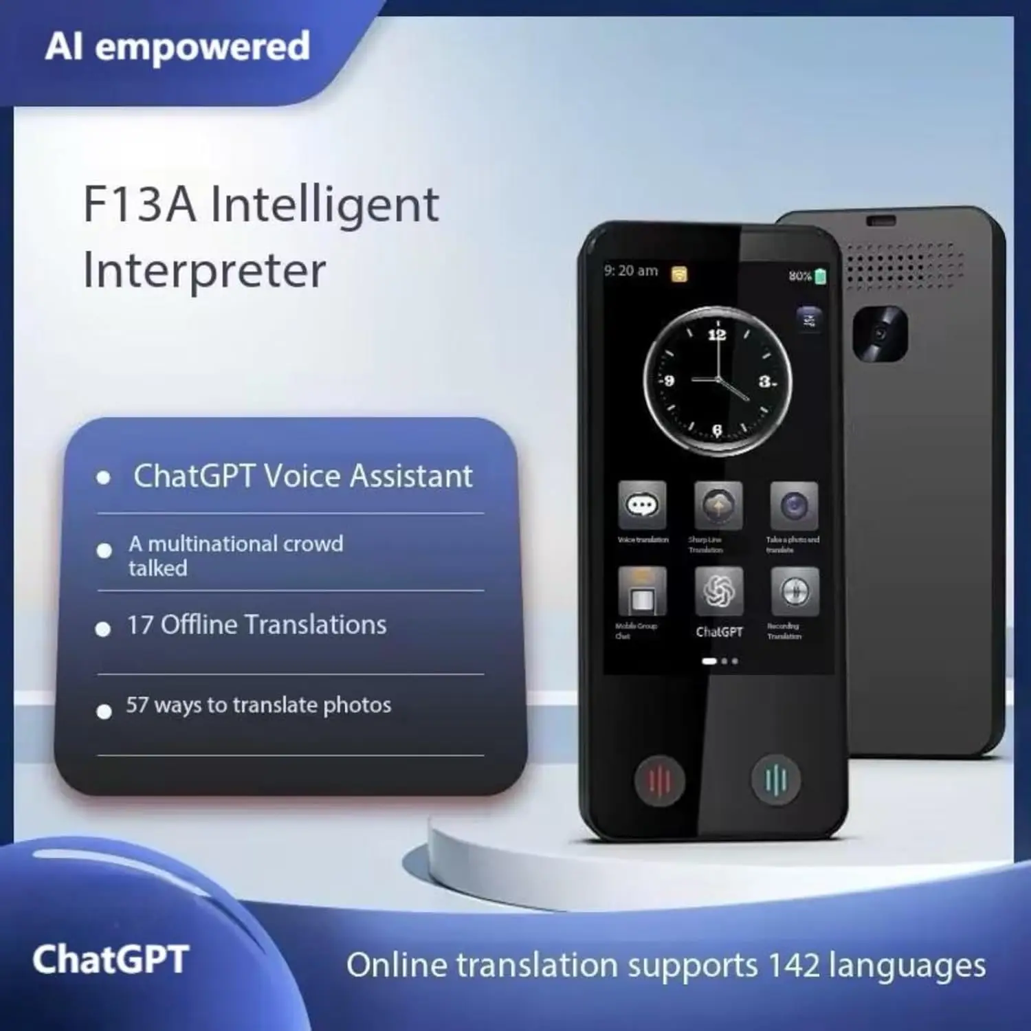 Smart Voice Translator Device F13 Multi 139 Languages Translation Portable Photo Record Text Translate Machine Travel Business