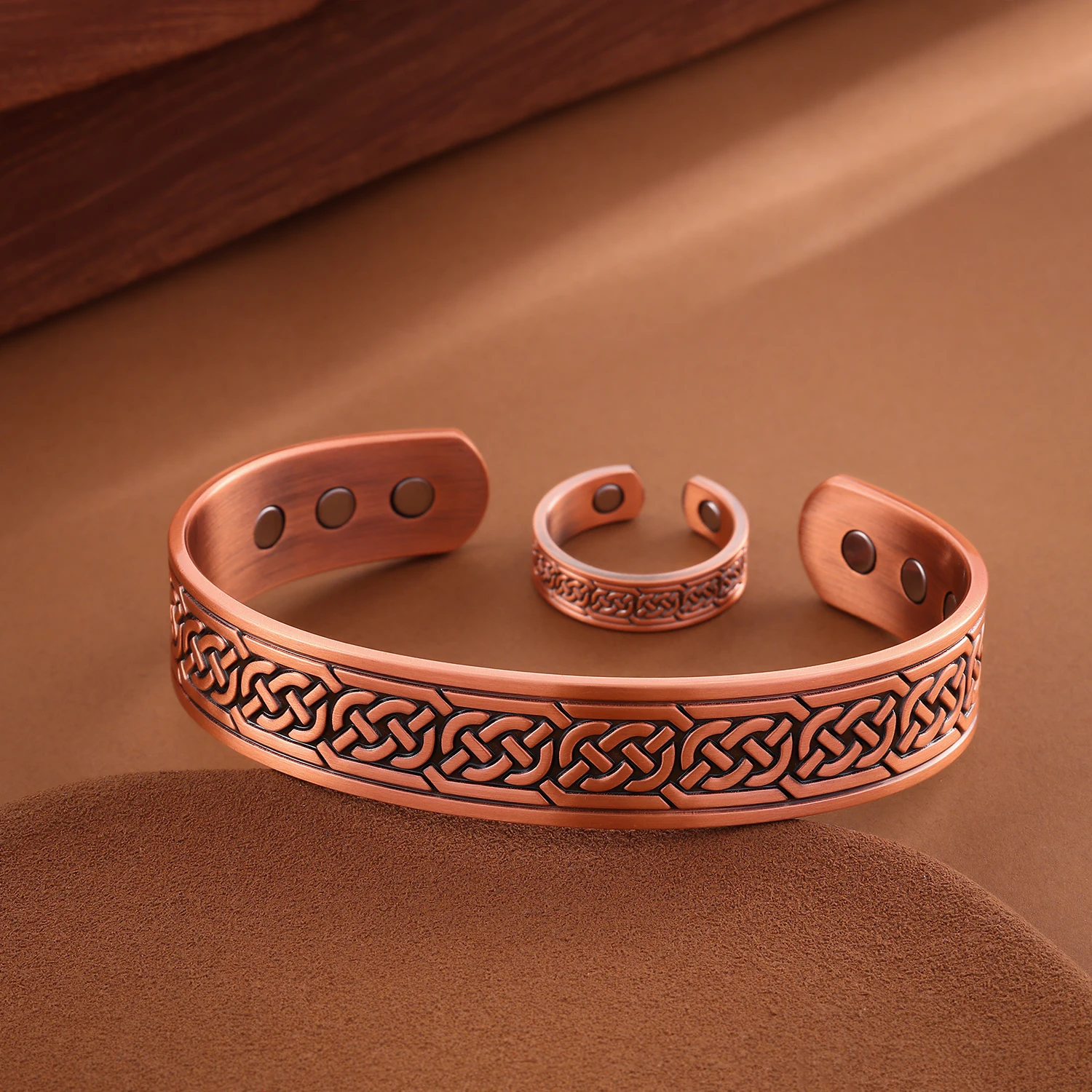 Vintage Copper-Plated Magnetic Couple Bracelet Gift