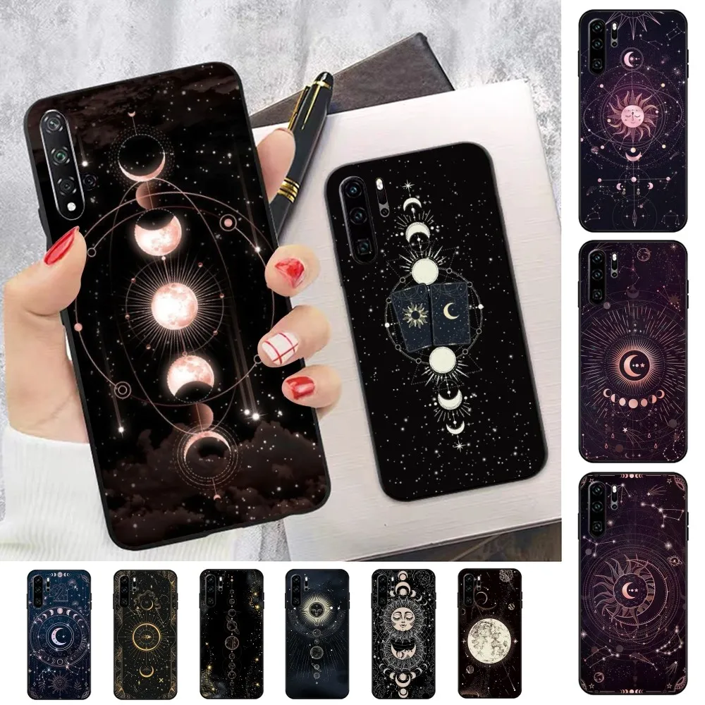 Suns Moons Clouds Astrological Phone Case For Huawei P 8 9 10 20 30 40 50 Pro Lite Psmart Honor 10 Lite 70 Mate 20lite