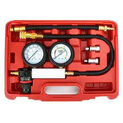 Cylinder Leak Down Tester Set Professional Automotive Kit Gasoline Engine Compression Dual Gauge Leakdown Detector Tool Set