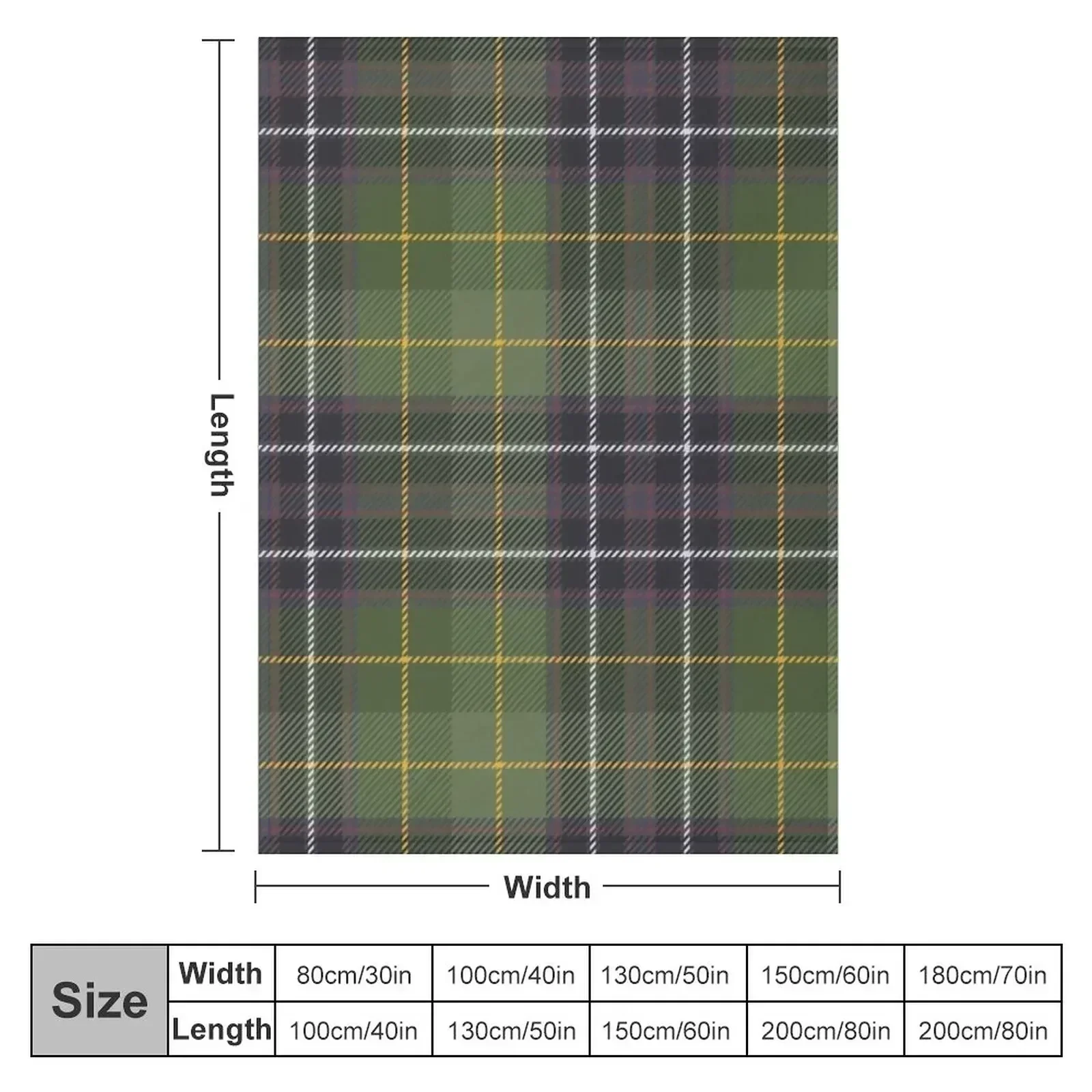 Green Tartan Throw Blanket Plush Travel Baby blankets ands Blankets