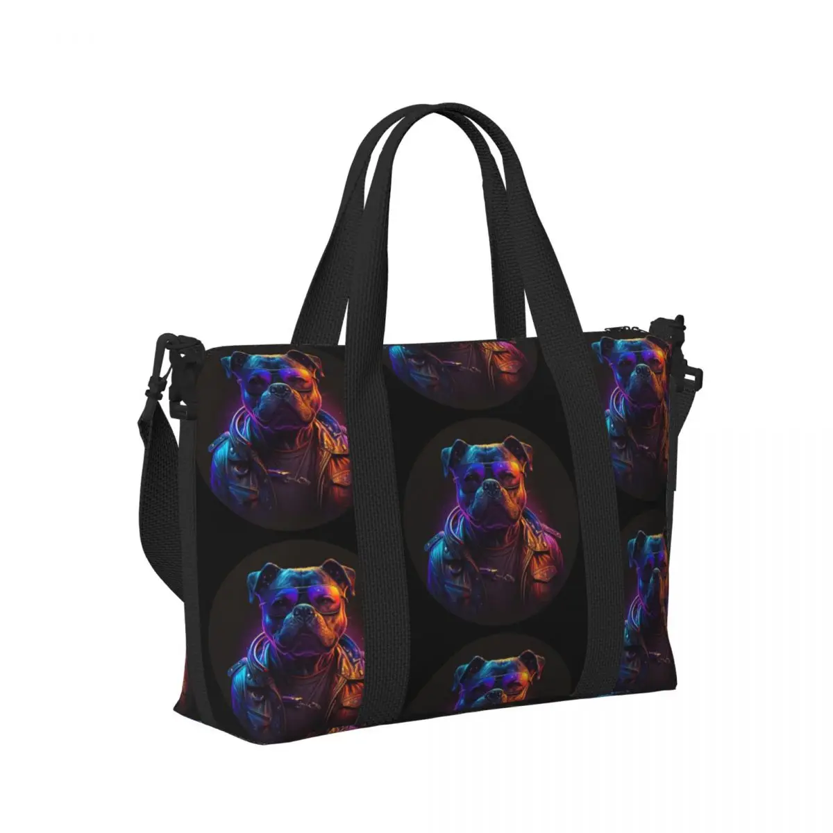 

Стаффордширский бультерьер, собака, крутой чувак, пляжная дорожная сумка, большая вместительная сумка-тоут для спортзала, женская дорожная сумка для покупок