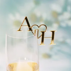 20/50/100 Stuks Gepersonaliseerde Roerstaafjes Initialen Hart Trouwdrank Tags Glas Markers Alternatieve Champagne Topper Wijn charme