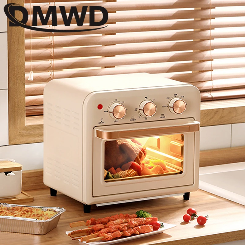 DMWD Household Electric Baking Oven 13L Multifunctional Oil Free Frying Machine French Fries BBQ Cooking Maker Fruit Dryer 220V