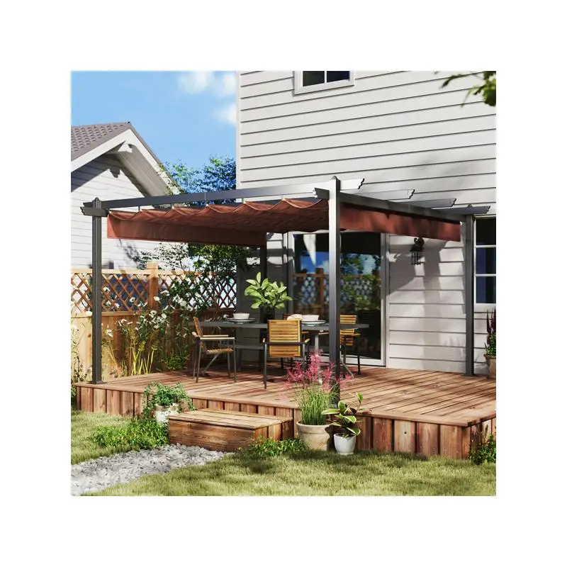 

Выдвижной навес для перголы — регулируемый тент для наружного патио, сада, террасы — устойчивый к атмосферным воздействиям и стильный дизайн