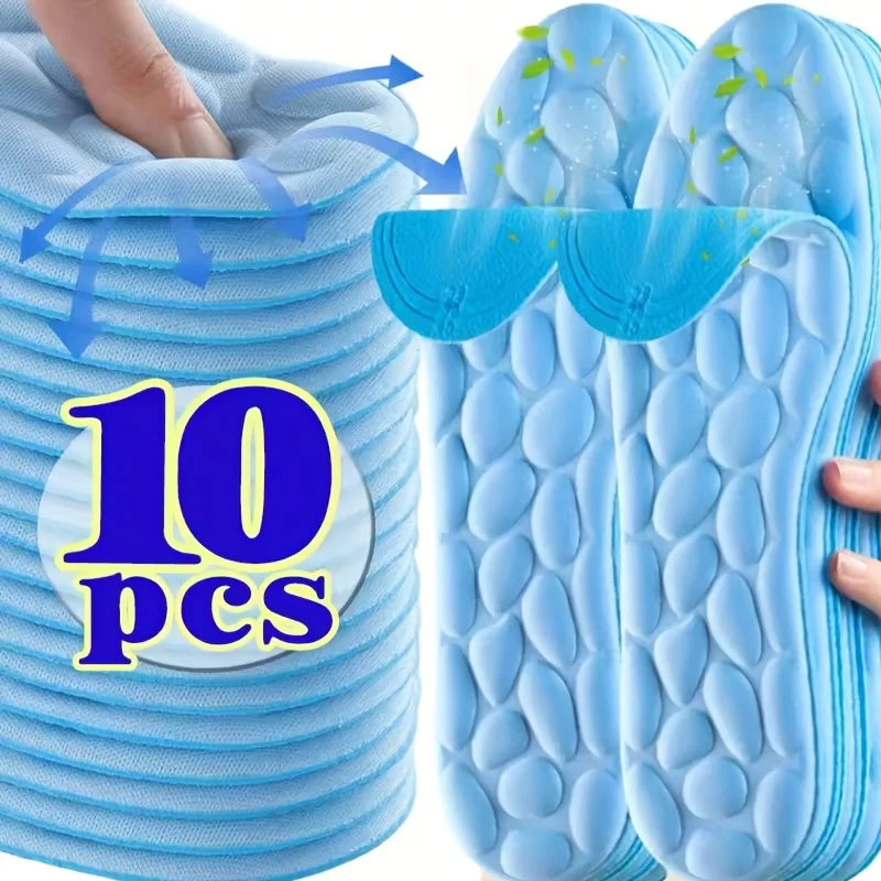 

5 пар амортизирующей мягкой подошвы унисекс, поверхность предназначена в форме гальки, амортизирующая стелька отскока.