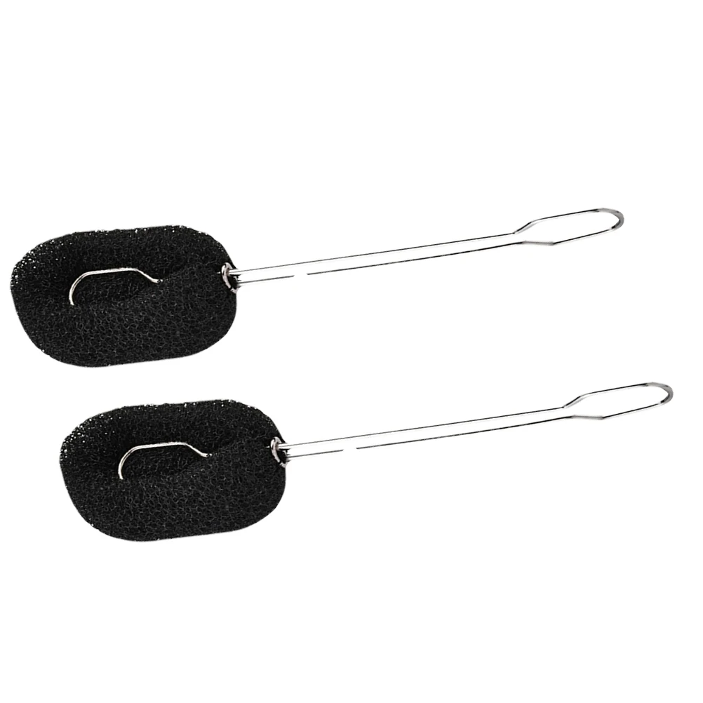 

2 Pcs Baby Bottle Brush Cleaning Glass Washing Feeding Cup Black Multifunctional Eco Friendly Silicone Handle Kitchen