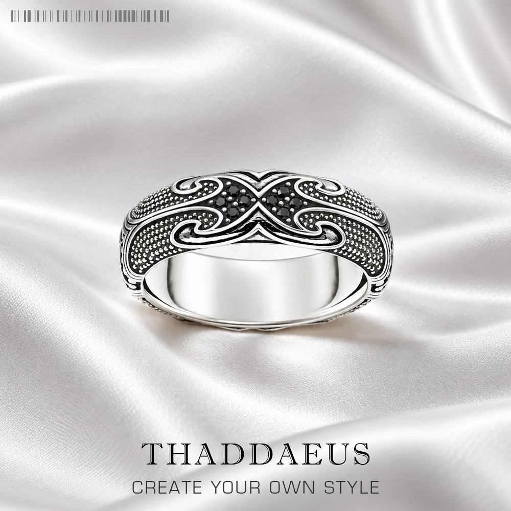 Bandring Maori Tattoos Ethno Fine Jewerly für Damen Herren Herbst Brandneues kulturelles Ornament Geschenk aus 925er Sterlingsilber