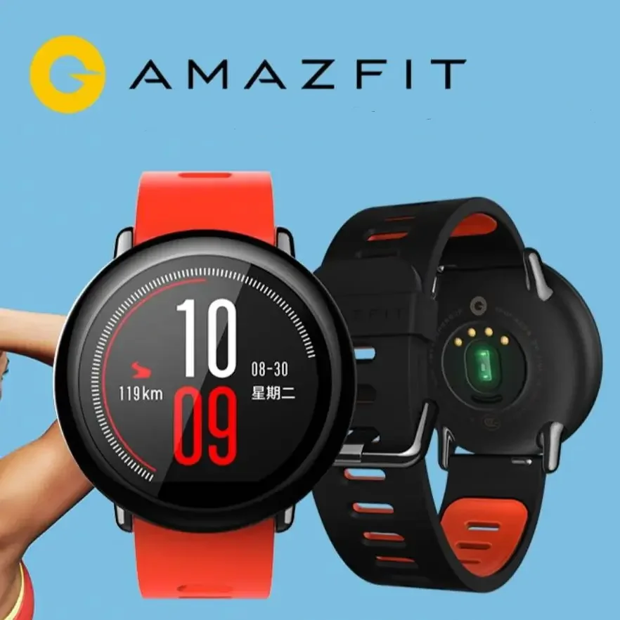 Amazfit-Smartwatch dla mężczyzn, oprogramowanie sprzętowe na cały świat Fitness, Bluetooth 4.0, wbudowany GPS, 95New inteligentne zegarki dla IOS i