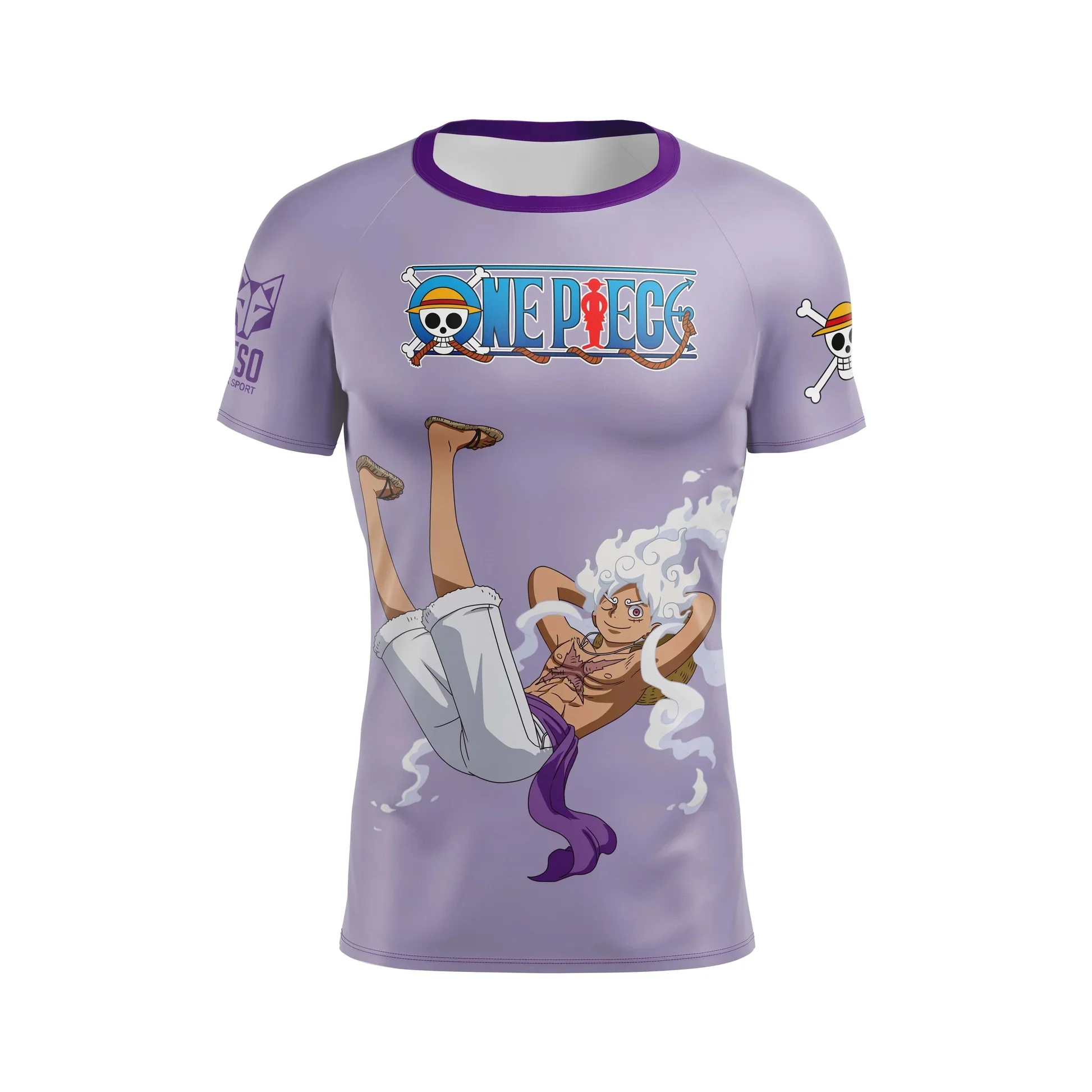 One Piece Jolly Roger All Over Print T-Shirt,Turquoise Anime Skull Tee,Quick Dry Casual Top For Family Matching (Men Women Kids)
