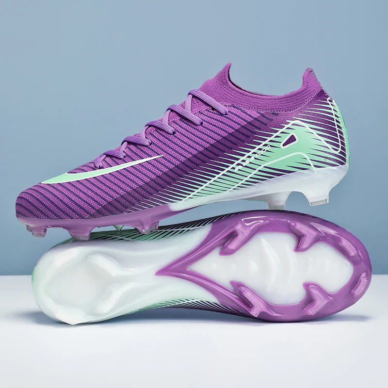 

High Quality Men Football Shoes Long Spikes Outdoor Football Field Boots Professional Fast Soccer Shoes Society Cleats Sneaker