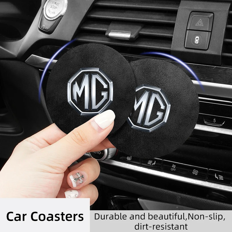 2PCS Car Coaster Water Cup Anti-Slip Pads For Morris Garages MG 6 3 5 7 TF ZR ZS HS GS GT Hector RX5 RX8 350 550 Gundam - view 2
