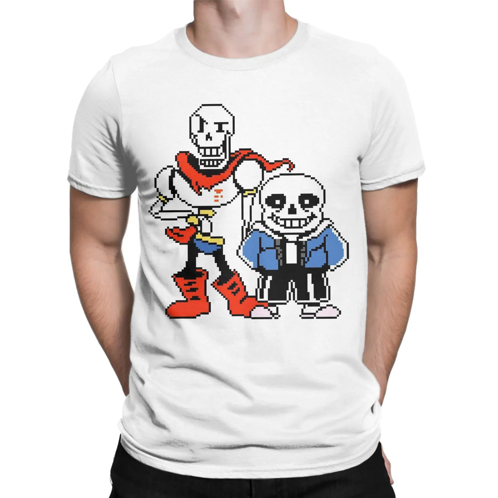 Sans Papyrus  Skull Brother T-Shirt Undertales Awesome 100% Cotton Tees O Neck Short Sleeve T Shirt 4XL 5XL 6XL Clothing