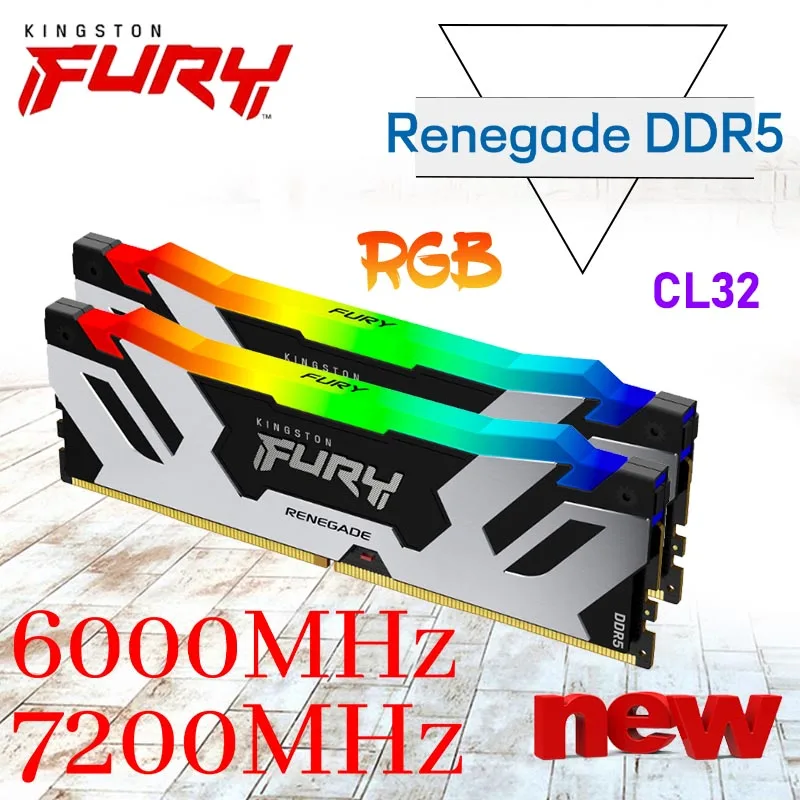Память Kingston FURY Renegade DDR5 RGB LGA 1700 AM4 16 ГБ 32 ГБ 6000 МГц 6400 МГц ОЗУ D5 для настольного ПК материнская плата CL 32 игровая Новинка