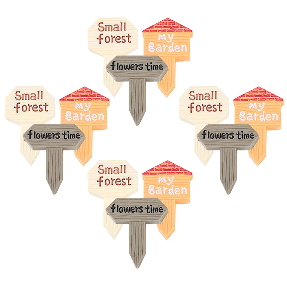 

12pcs Succulent Planter Decor Resin Mini Direction Board For Garden Landscaping Micro Landscape Ornament Home Desktop Accessory