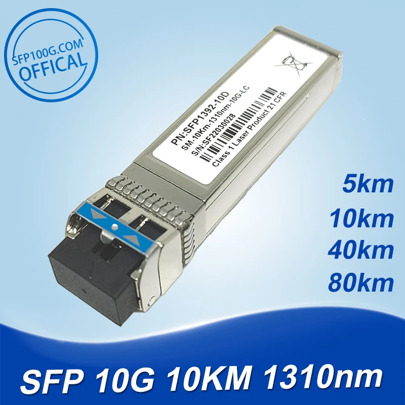 10G SFP+Duplex LC Optical Fiber Module Single 5km 1310nm with INTEL/Cisco/Mikrotik/Huawei/Extreme Switch Full Compatible