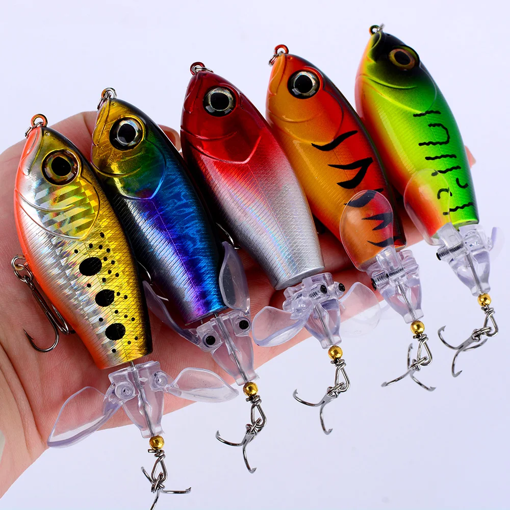 1 Stück Topwater Whopper Plopper Angelköder 19,2g Schleppköder für Wels, Künstlicher Harter Köder mit Weichem Rotierendem Schwanz, Angelzubehör – Detail 5