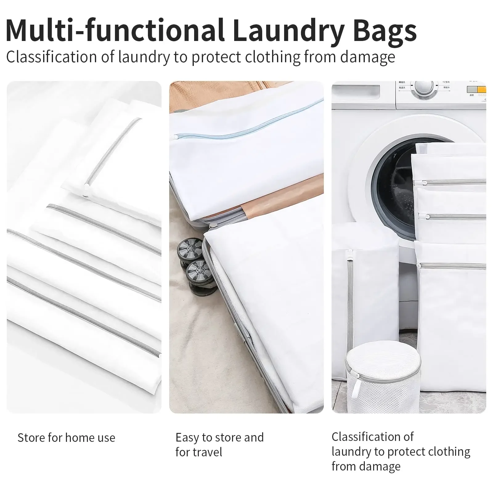 Fine Net Laundry Bag Clothing Care Washing Machines Dirty Laundry Basket Travel Shoes Mesh Bags Woman Bra Clothes Organizer