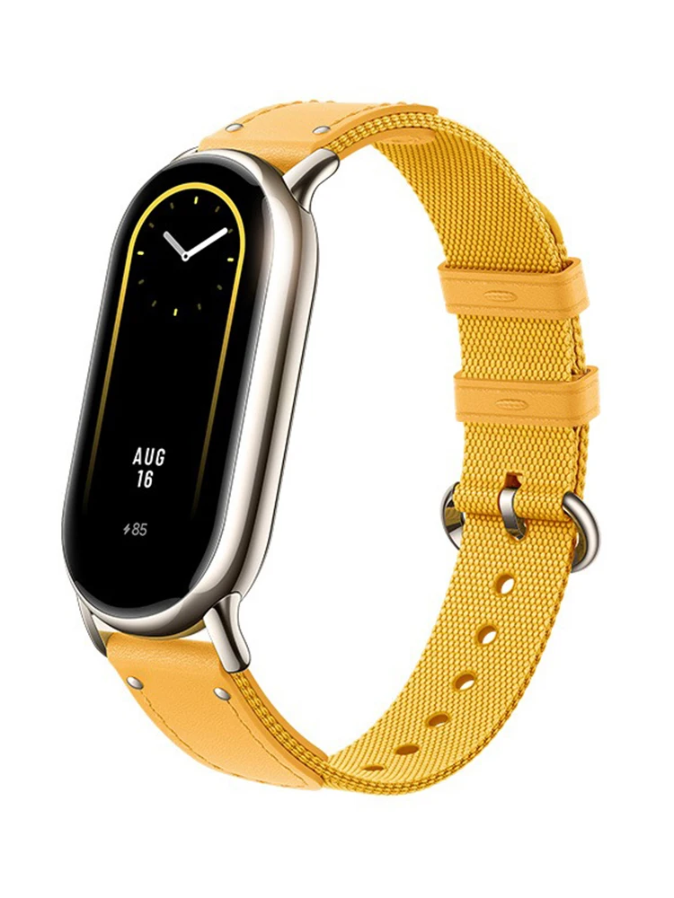 Original Strap for Xiaomi Mi Band 8 Bracelet Fashion Leather Replacement Wristband Miband 8 NFC nylon pulseira Mi Band 8 band