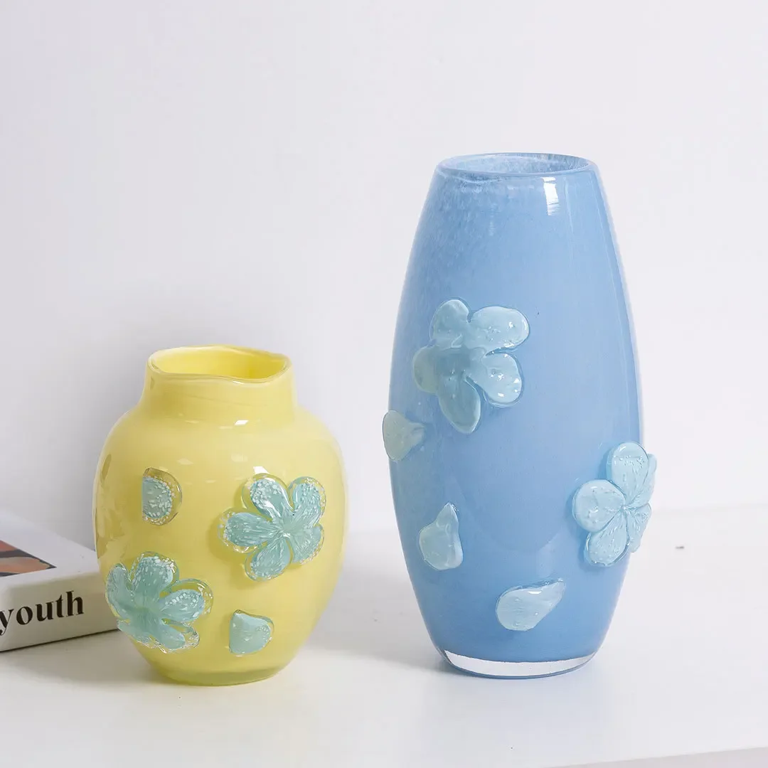 Medieval niche light luxury glazed vase decoration home flower arrangement living room dining room model room retro vase