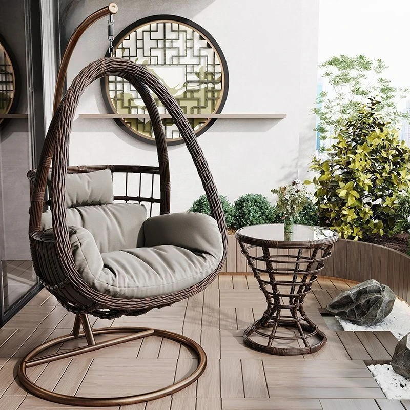 Indoor Home Cradle Chair Balcony Hanging Chair Courtyard Bird's Nest Hanging Basket Single Double Swing Lazy Leisure Hammock