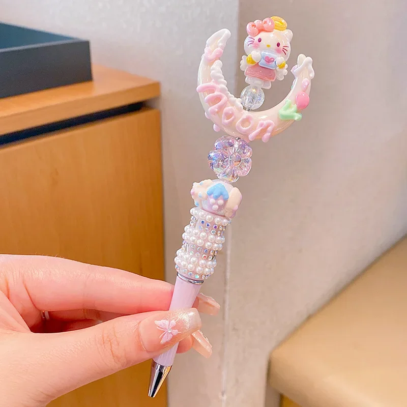 kawaii Sanrio crystal sparkling diamond rotating gel pen black cute girl dream cinnamoroll my melody Melody bead pen kuromi