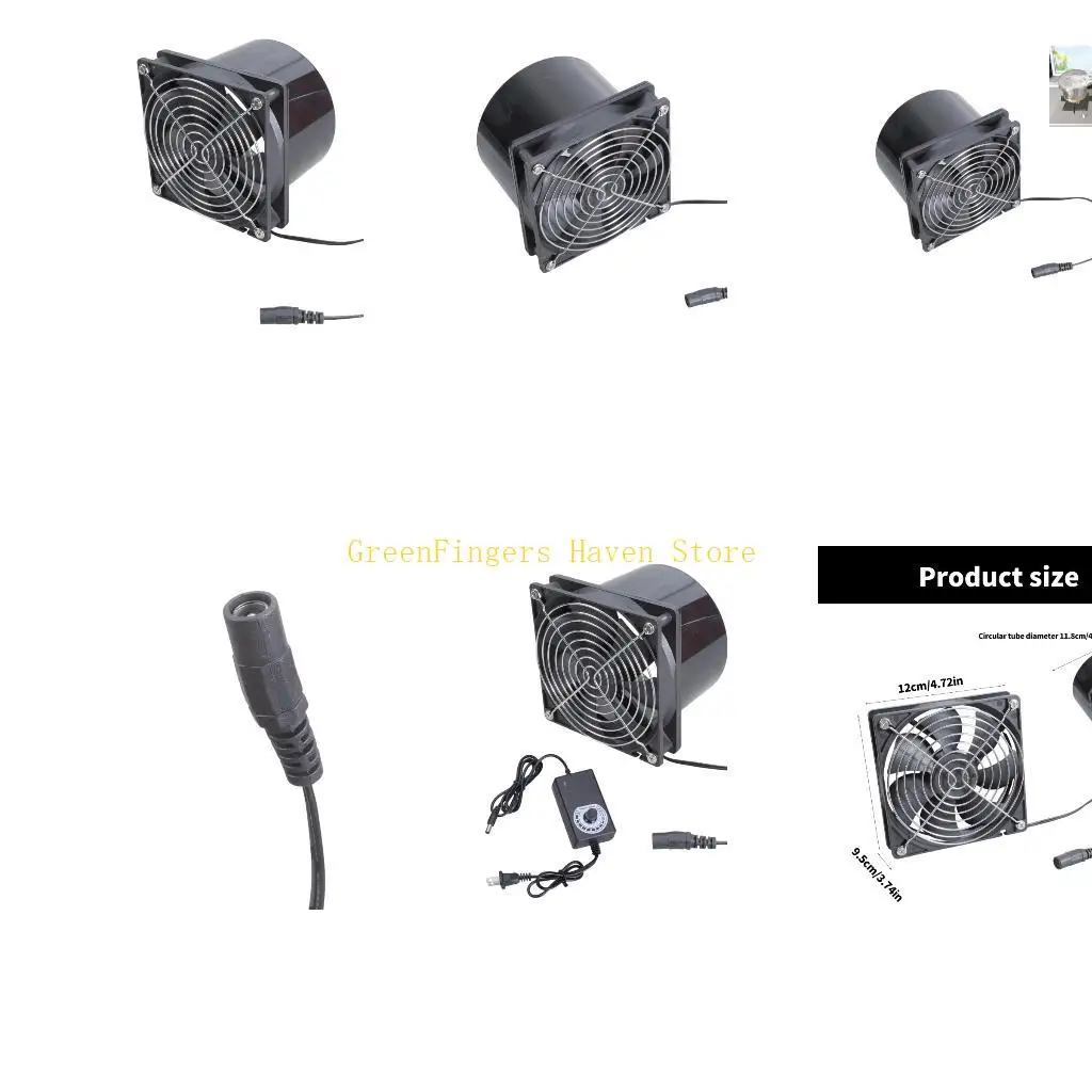 

F68D 12 см вытяжной вентилятор с регулируемой скоростью 3000 об/мин 12 В двойной шарикоподшипник для удаления дыма 3D-принтер