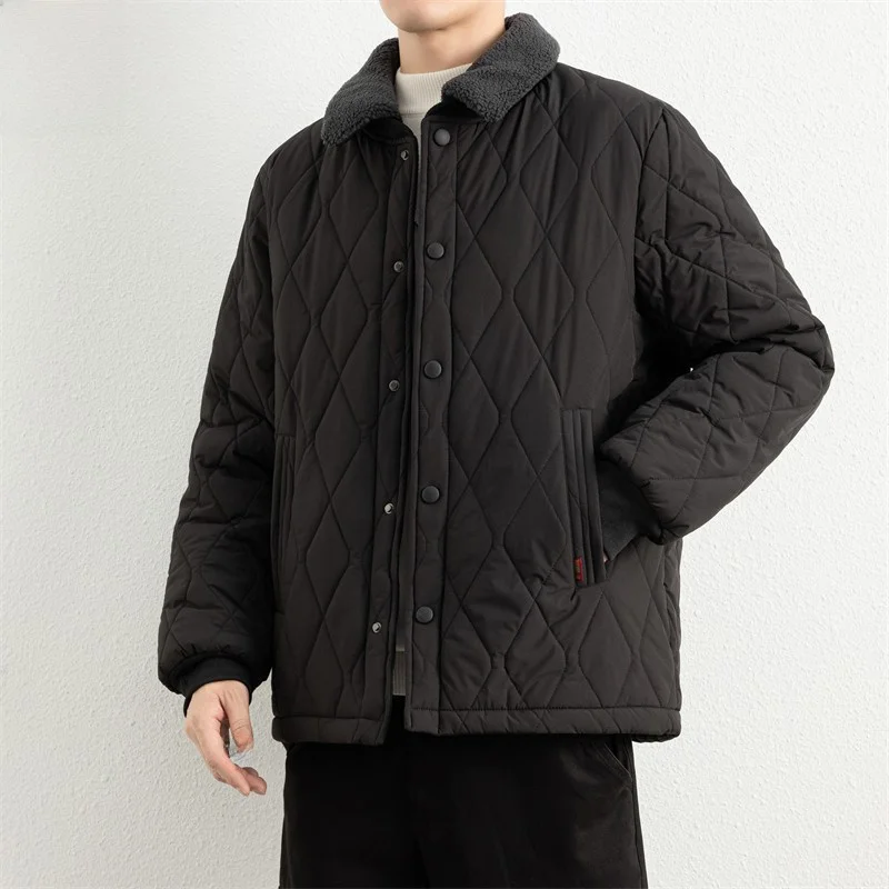 

TUCANO Men's Fce Lined Loose Fit Jaet Autumn Winter Quilted Pattern Casual Outerwear Warmth Youth Faion Polyester