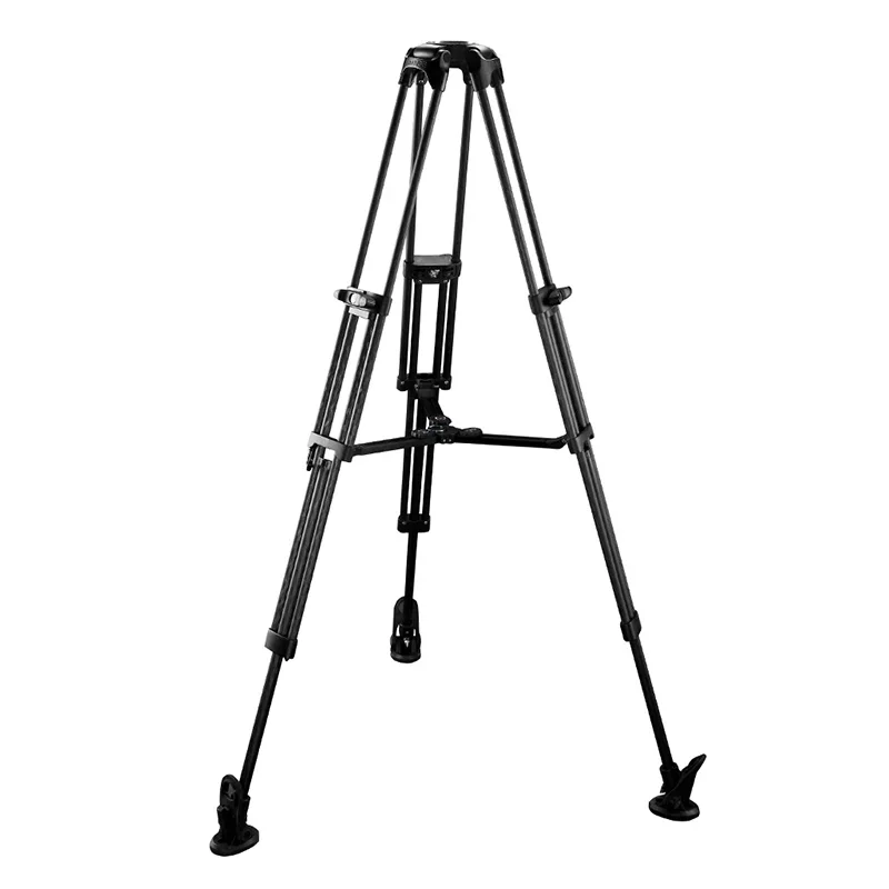 在庫ありE-IMAGE EG08C2 プロフェッショナル1.7m 2段式カーボンファイバーフリュードビデオ三脚、カメラ撮影用油圧ダンピングヘッド付き