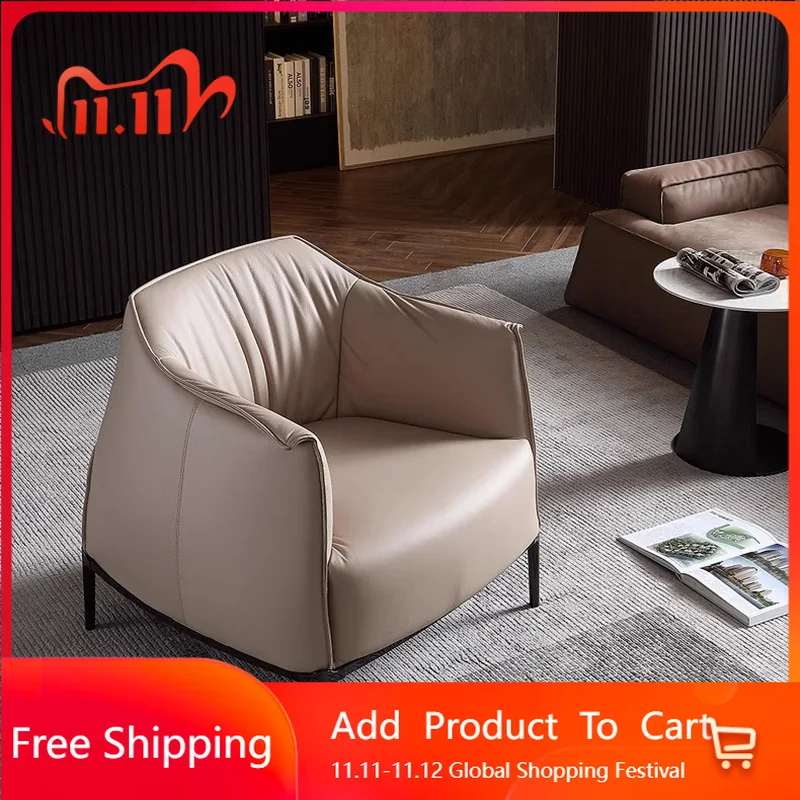 

Leather Designer Living Room Chairs Sofa Office Arm Individual Living Room Chairs Comfortable Relax Fauteuil Home Furniture