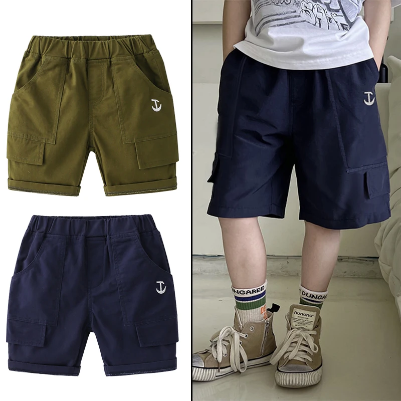 

Baby Boy Shorts Casual Fashion Cargo Pants Elastic Waist Boys Pants Summer Children Loose Sports Teen Shorts Children's Short