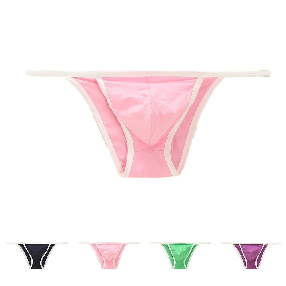 1pc Men\'s Sexy Tanga Underpants G-String Thongs Bulge Pouch Bikini Briefs Cotton Blend Lingerie Underwear Man Panties