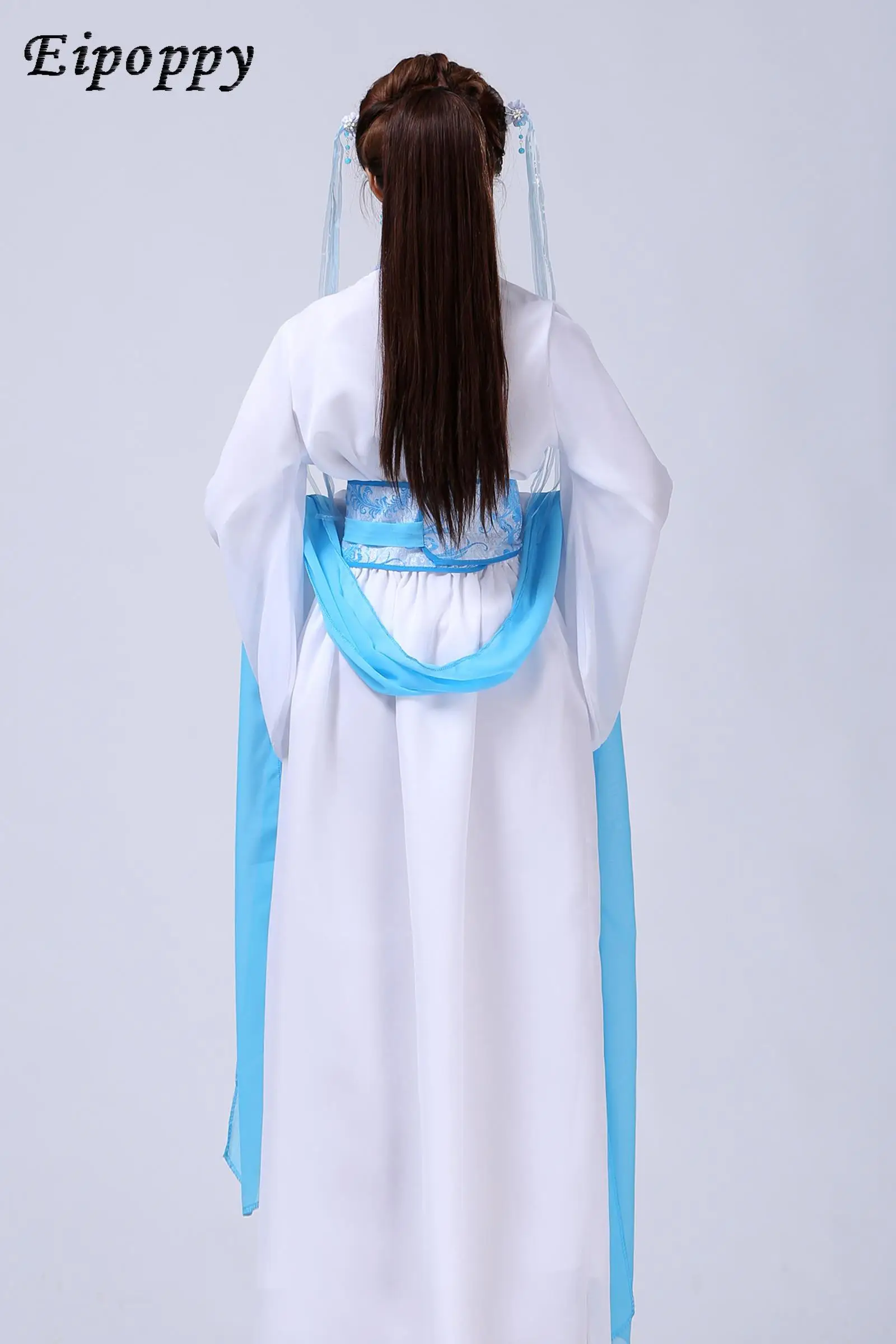 ชุดนางฟ้าแขนกว้างสง่างามเครื่องแต่งกายเต้นรำ Guzheng กระโปรง Hanfu nuwa